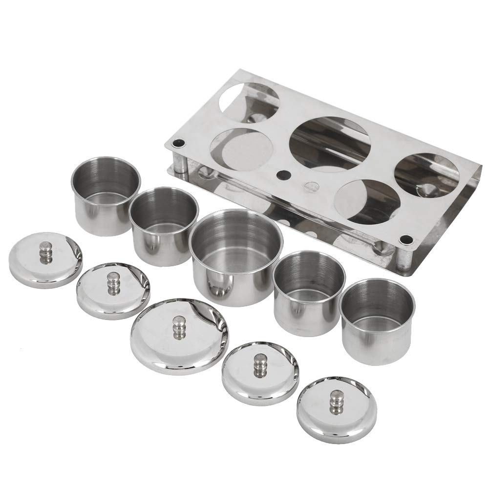 5pcs Stainless Steel Nail Art Mini Powder & Liquid Set Cans