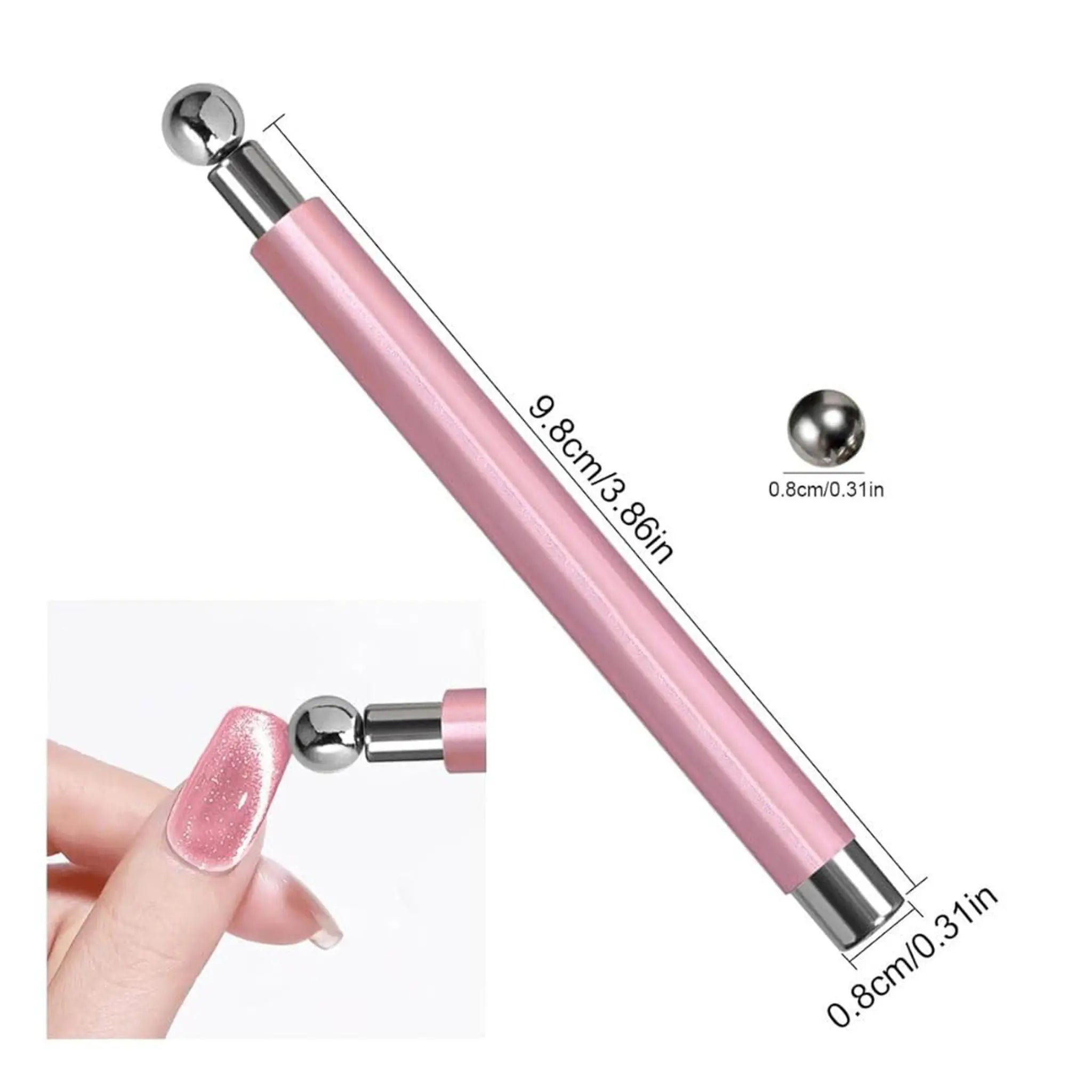 Double-Ended Cat Eye Magnet Pen with Magnetic Ball