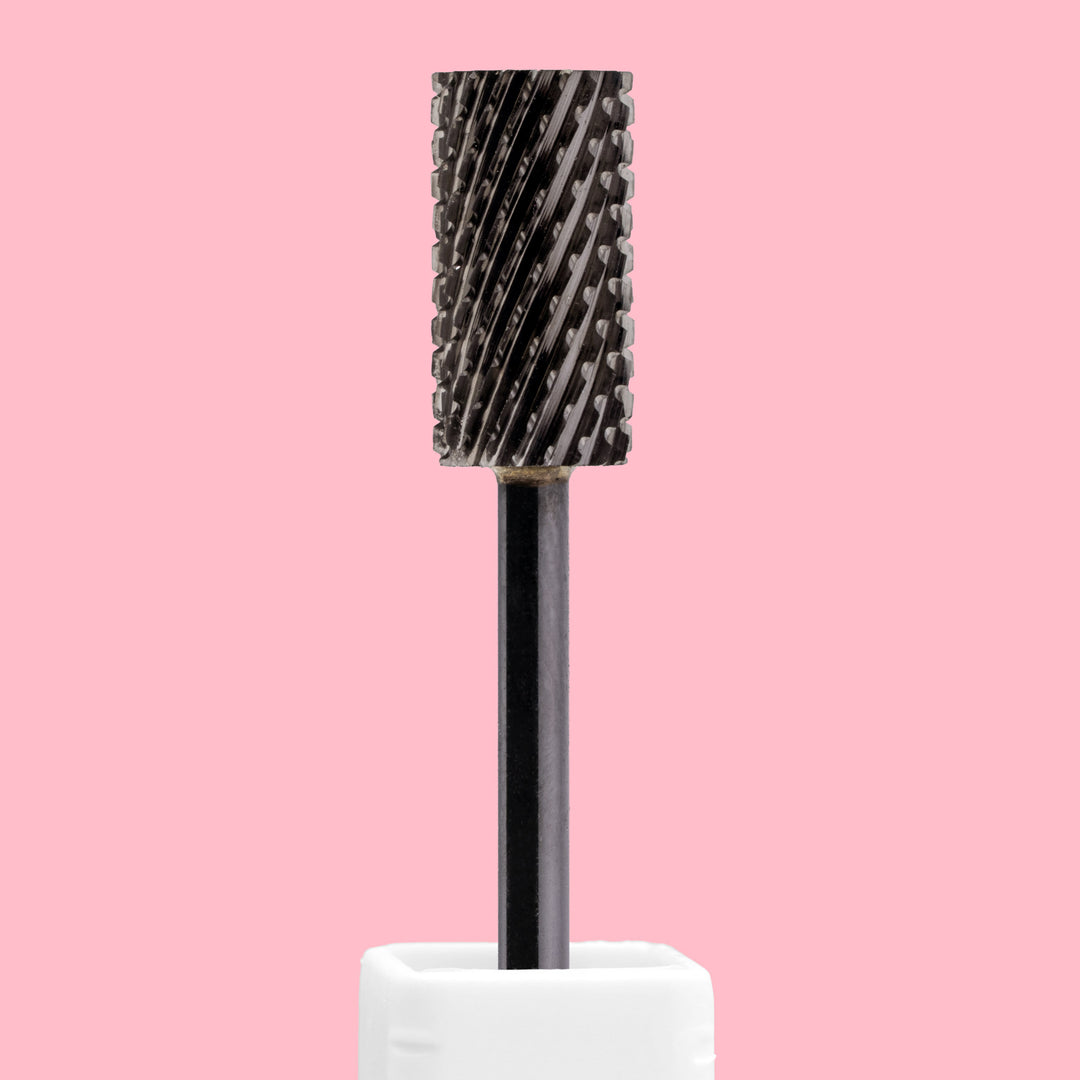 Large Barrel Flat Top DLC Black Nail Drill Bit