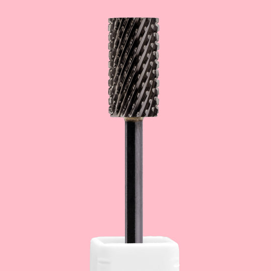 Large Barrel Flat Top DLC Black Nail Drill Bit