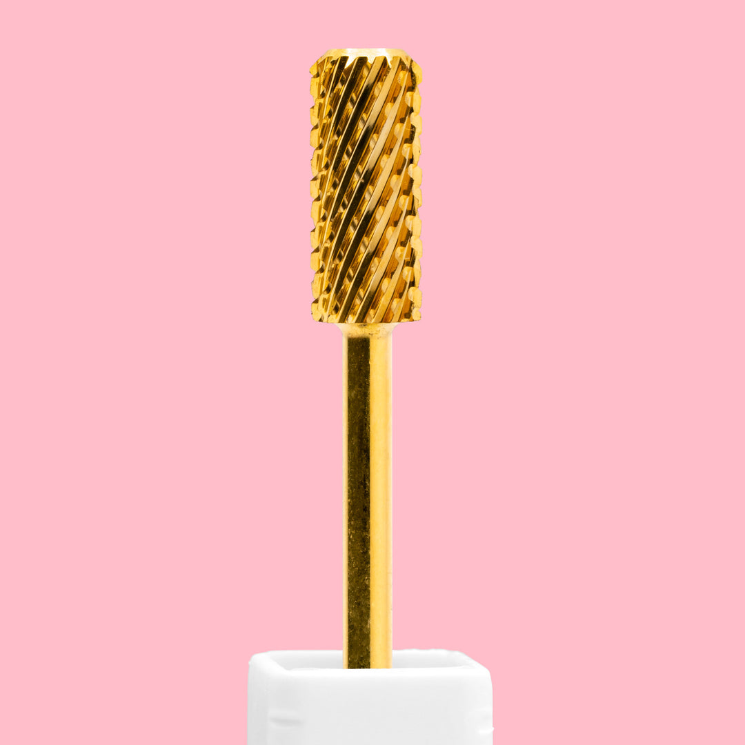 Small Barrel Dome Top Gold Nail Drill Bit