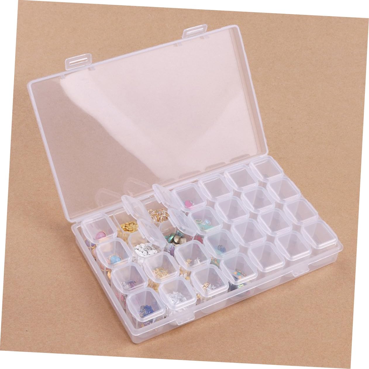 28 Grids Clear Nail Storage Box for Beads