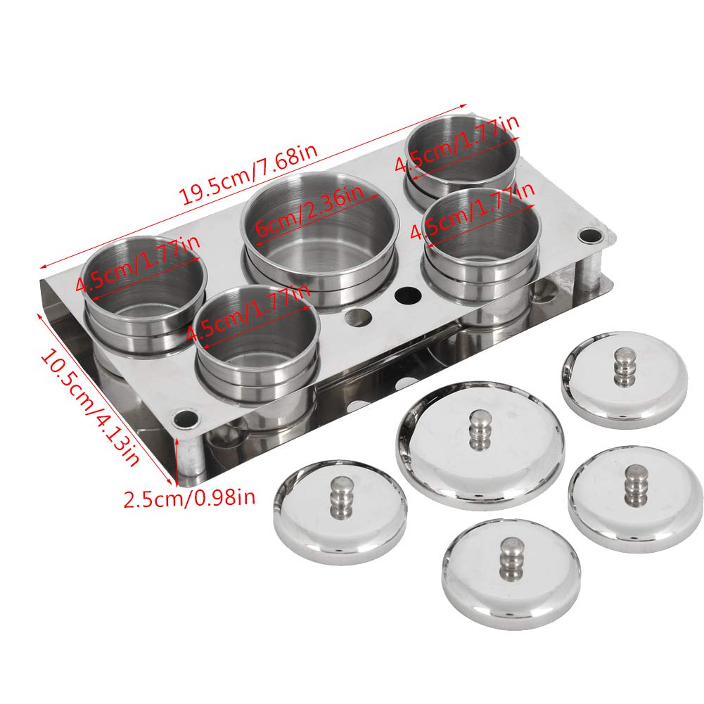 5pcs Stainless Steel Nail Art Mini Powder & Liquid Set Cans