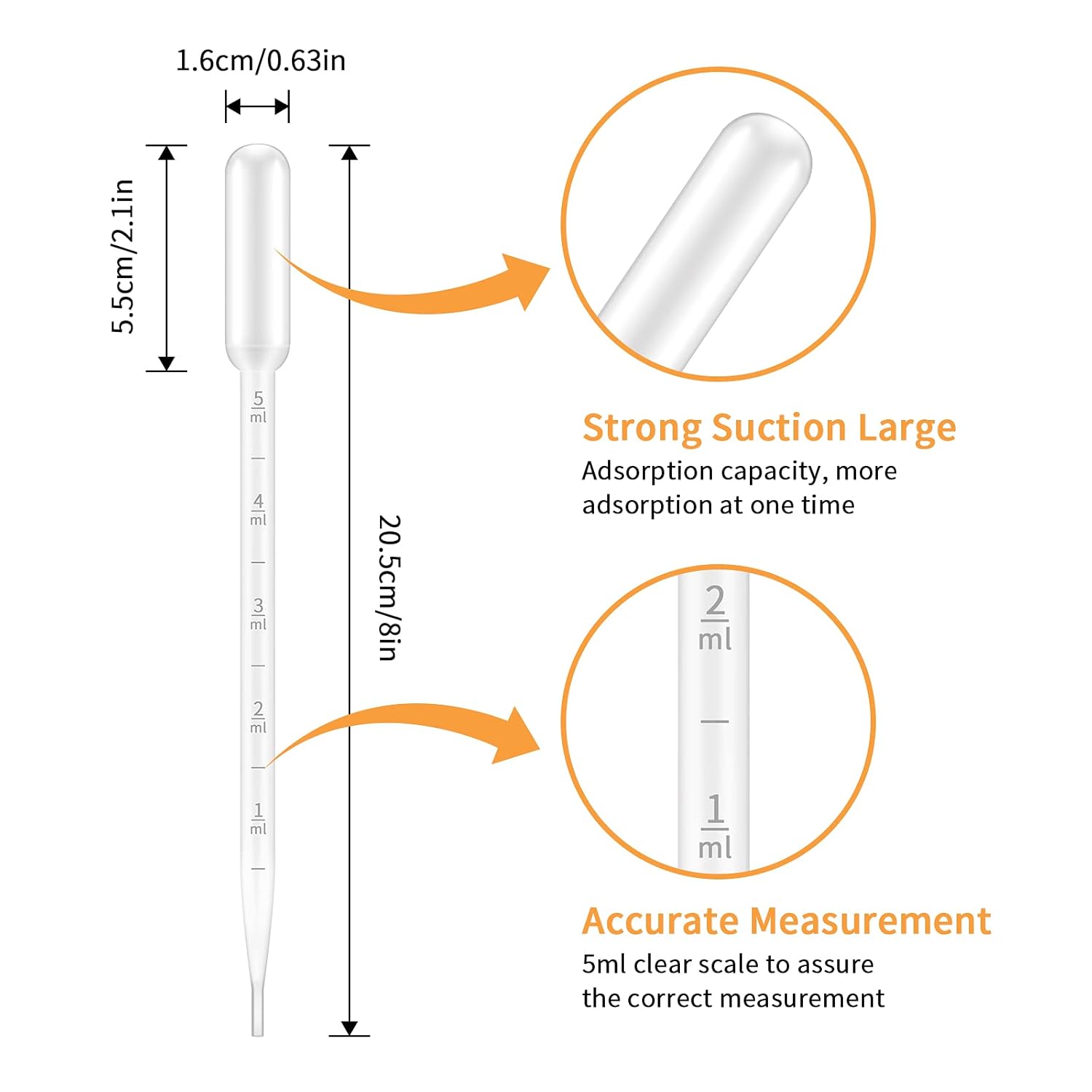 Plastic Pasteur Pipette Precision Liquid Applicator for Nail Art & Beauty
