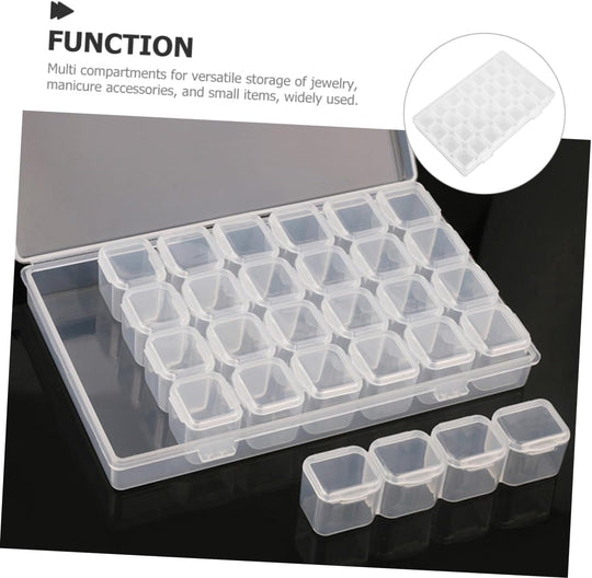 28 Grids Clear Nail Storage Box for Beads