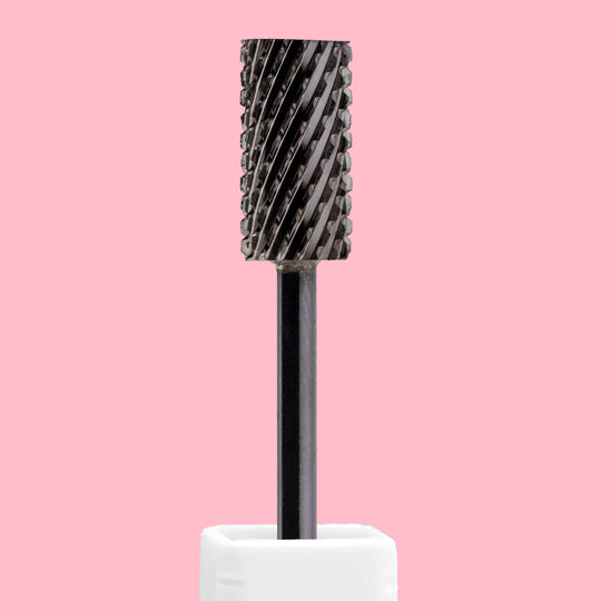 Large Barrel Flat Top DLC Black Nail Drill Bit