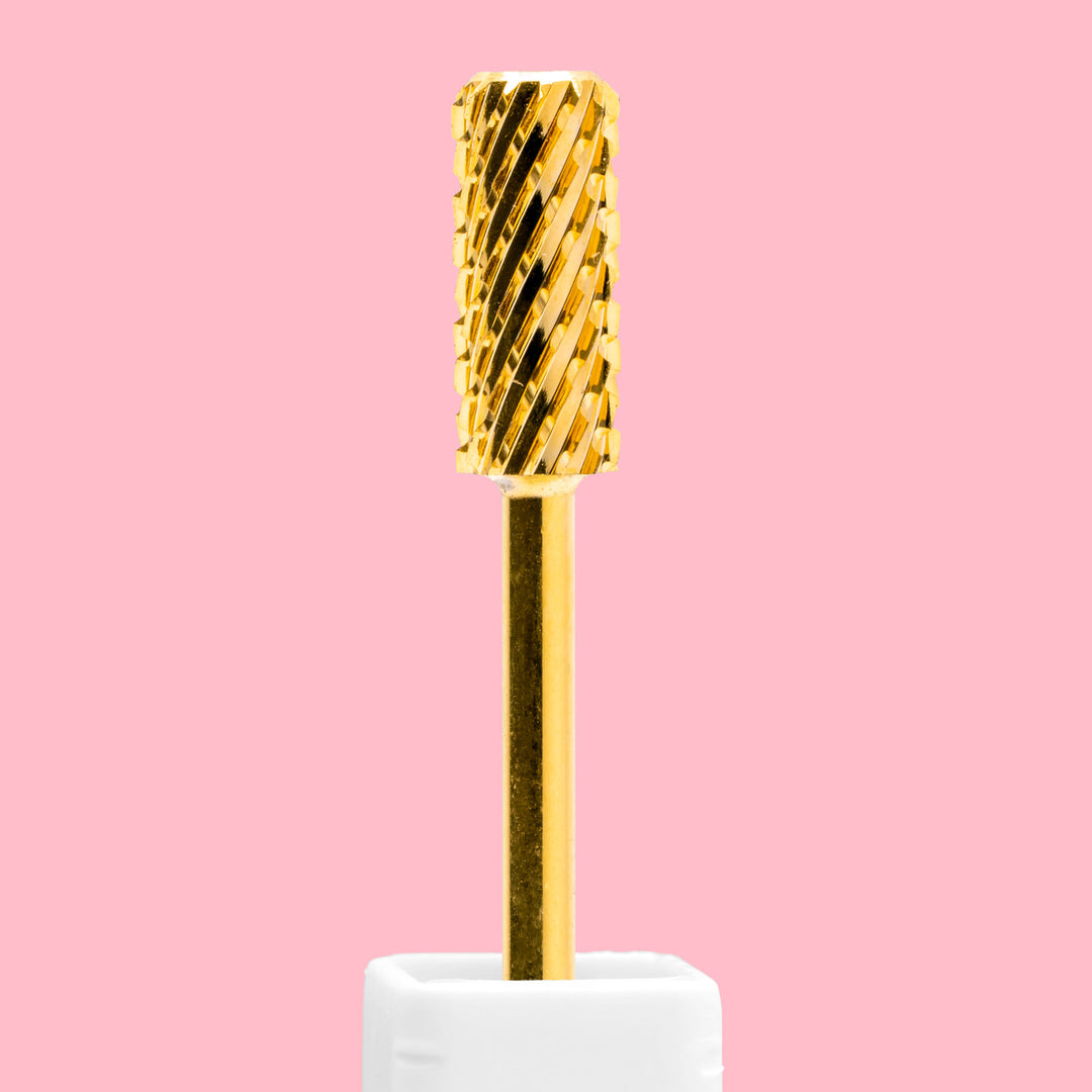 Small Barrel Dome Top Gold Nail Drill Bit