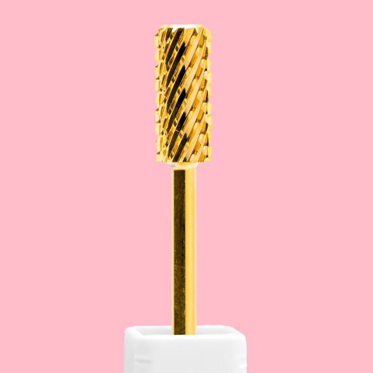 Small Barrel Dome Top Gold Nail Drill Bit