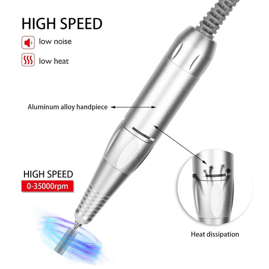 35000RPM Hand Drill for Nails with 3-Pin Plug Male Connector