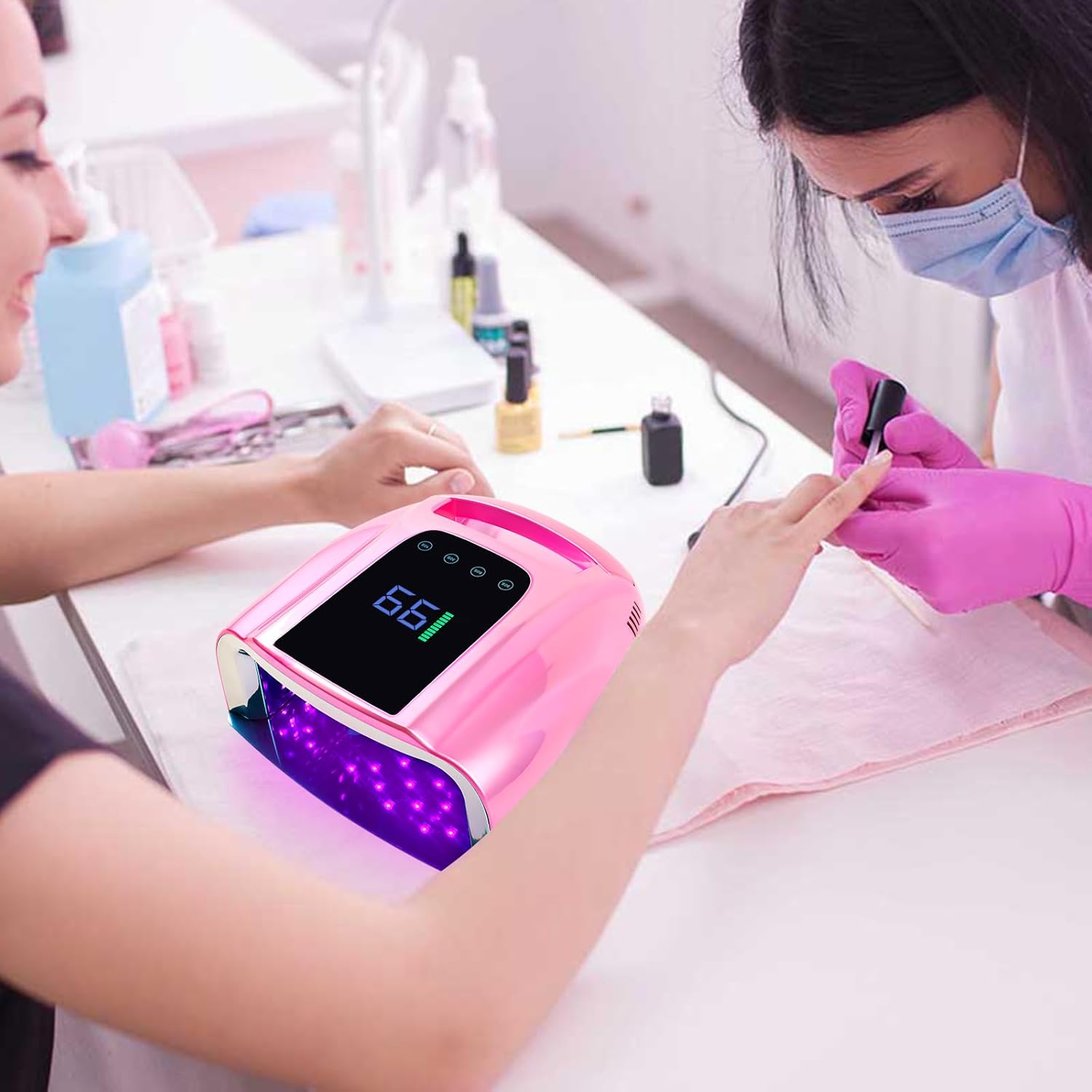 96W Rechargeable UV LED Nail Lamp for Fingernails and Toenails