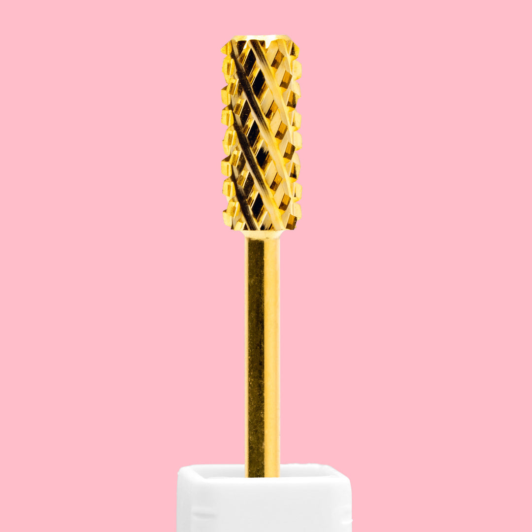 Small Barrel Dome Top Gold Nail Drill Bit