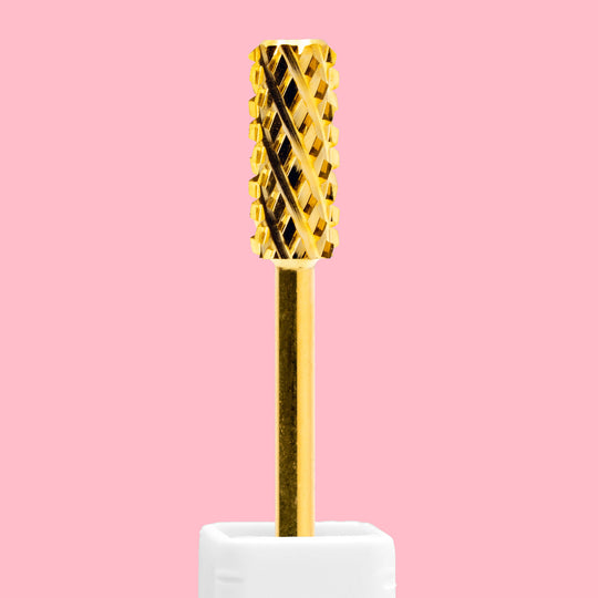 Small Barrel Dome Top Gold Nail Drill Bit
