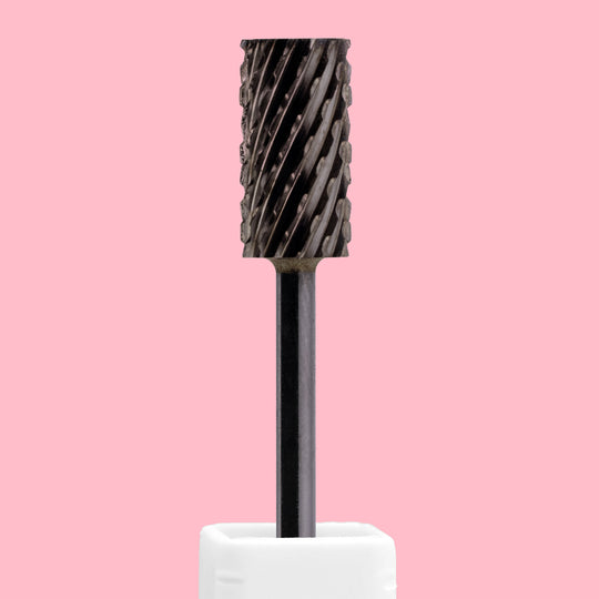 Large Barrel Flat Top DLC Black Nail Drill Bit