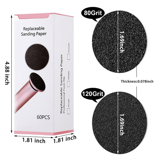 Replaceable Sandpaper Discs (60 PCS)