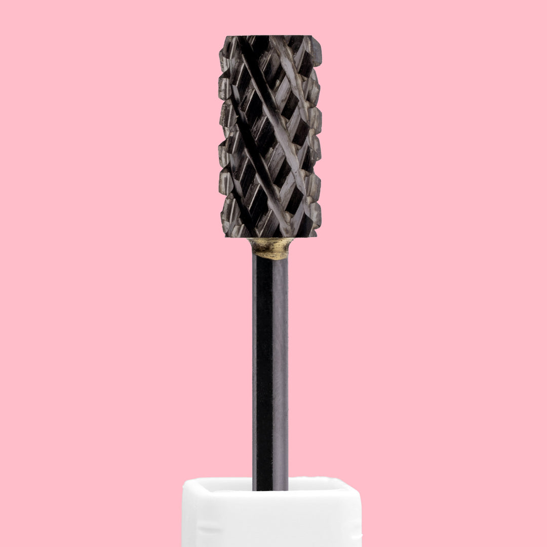 Large Barrel Flat Top DLC Black Nail Drill Bit