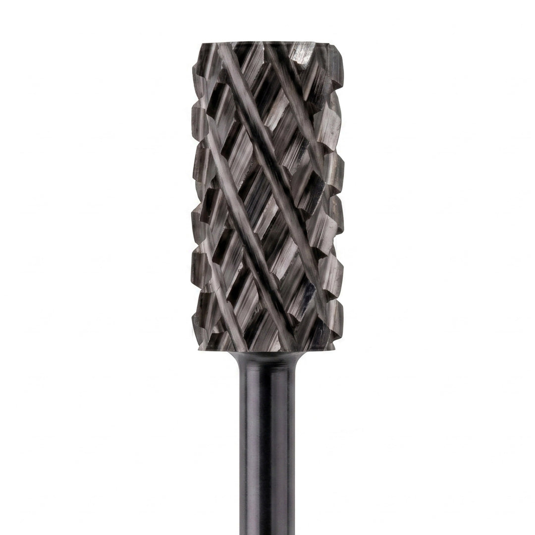 Large Barrel Flat Top DLC Black Nail Drill Bit 3/32"