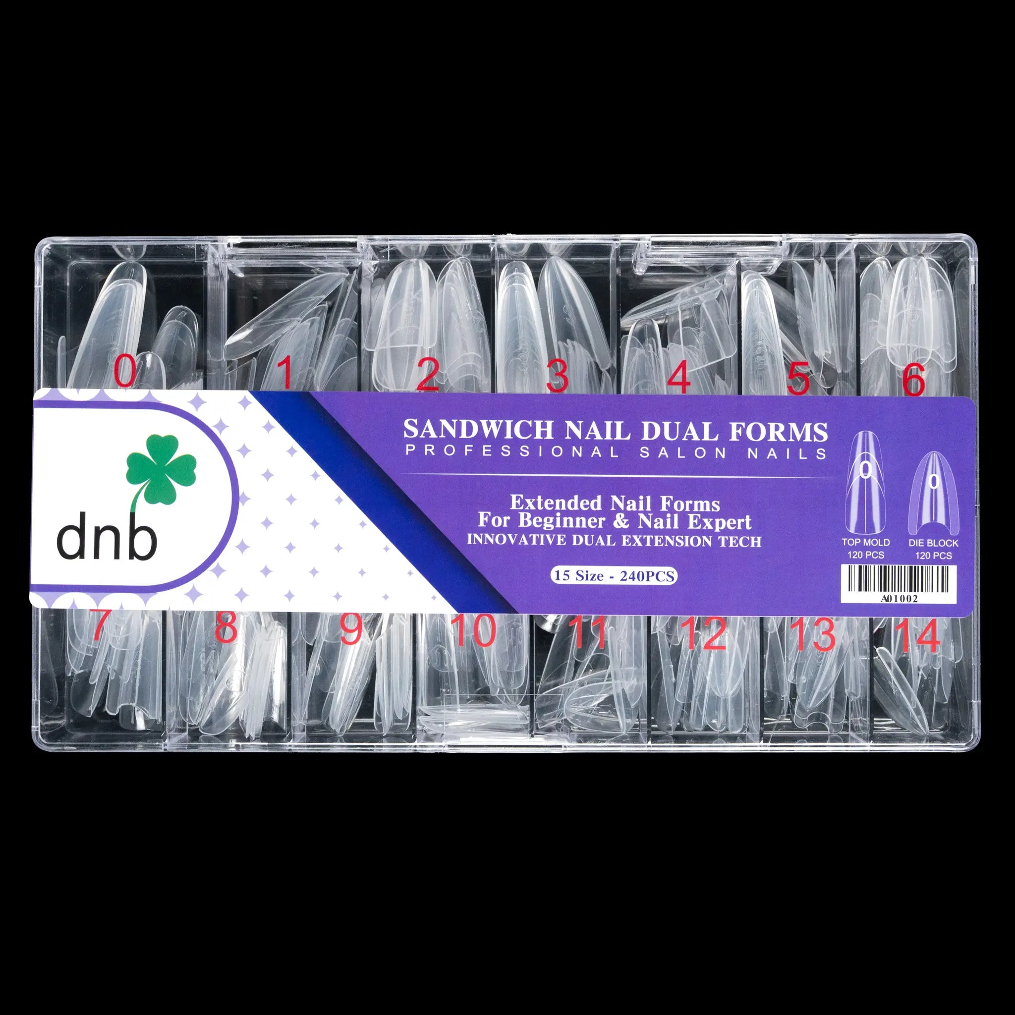 DNB Sandwich Nail Forms Almond (240pcs)