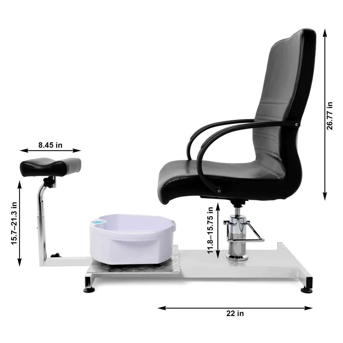 Professional Hydraulic Pedicure Chair with Adjustable Footrest