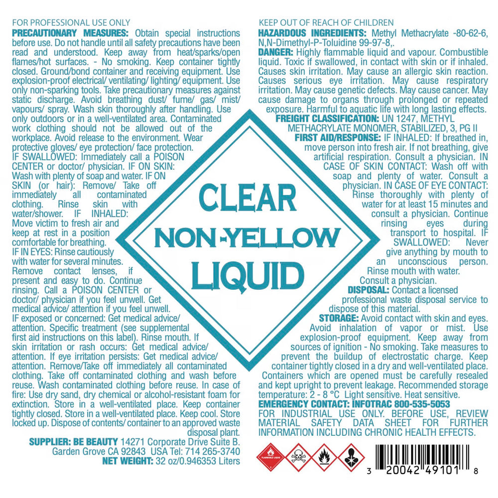 Monomer Clear Non-Yellow Liquid (1 Gallon)
