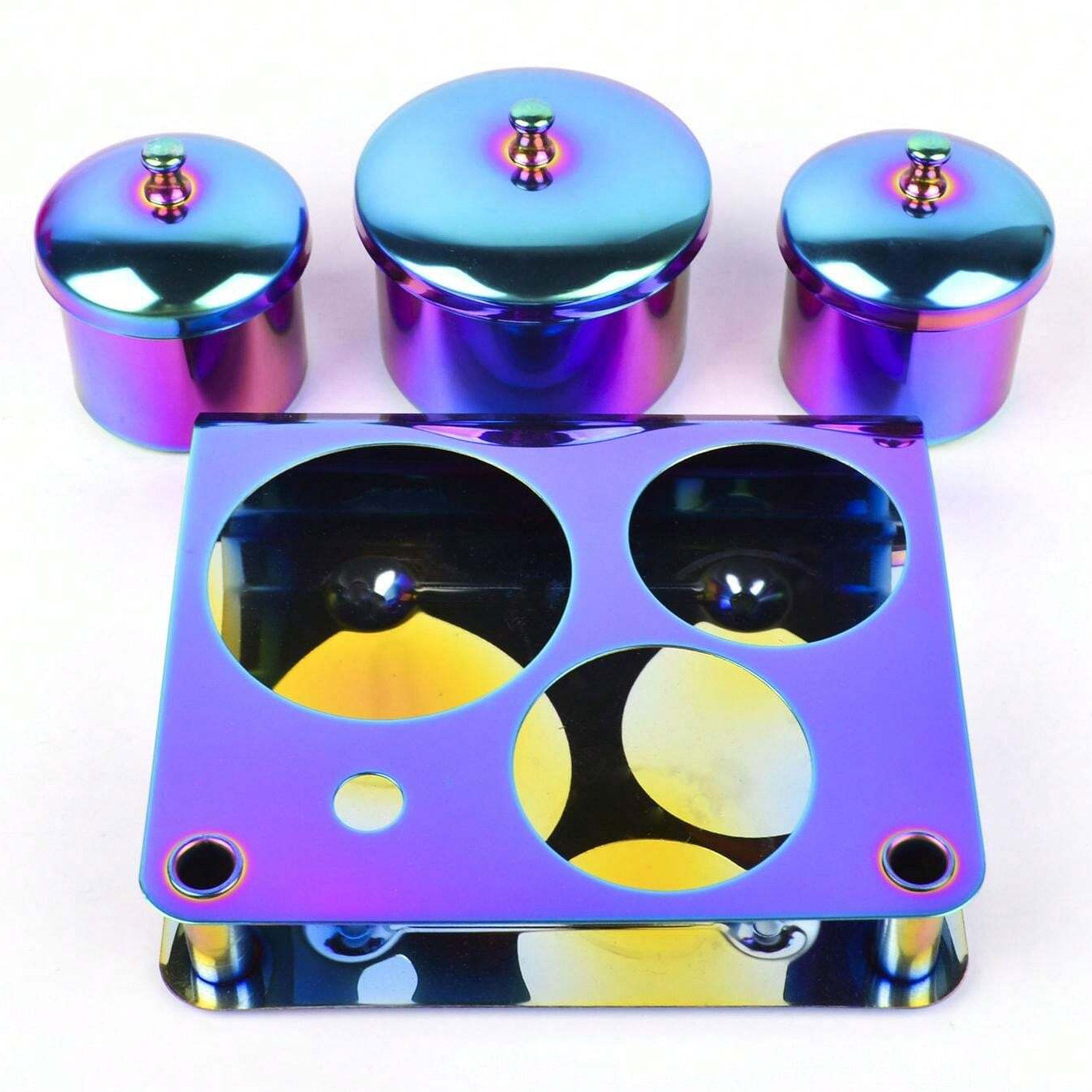 3pcs Stainless Steel Nail Art Mini Powder & Liquid Set Cans