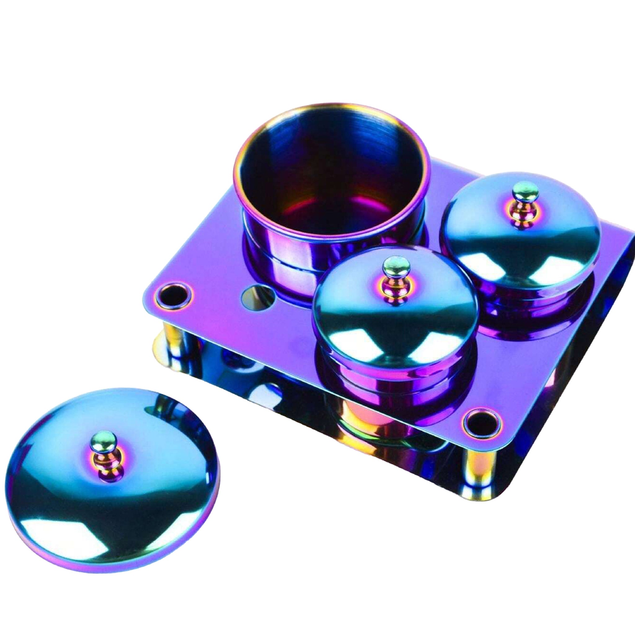 3pcs Stainless Steel Nail Art Mini Powder & Liquid Set Cans