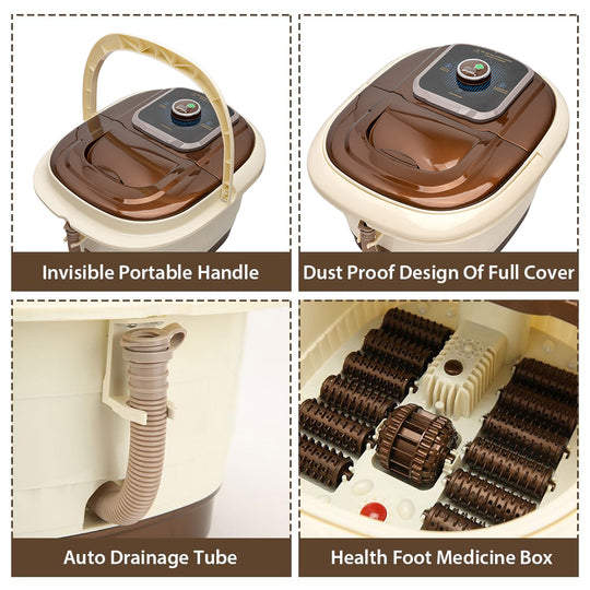 DNB 12-Roller Electric Foot Spa Massager with Bubble Function