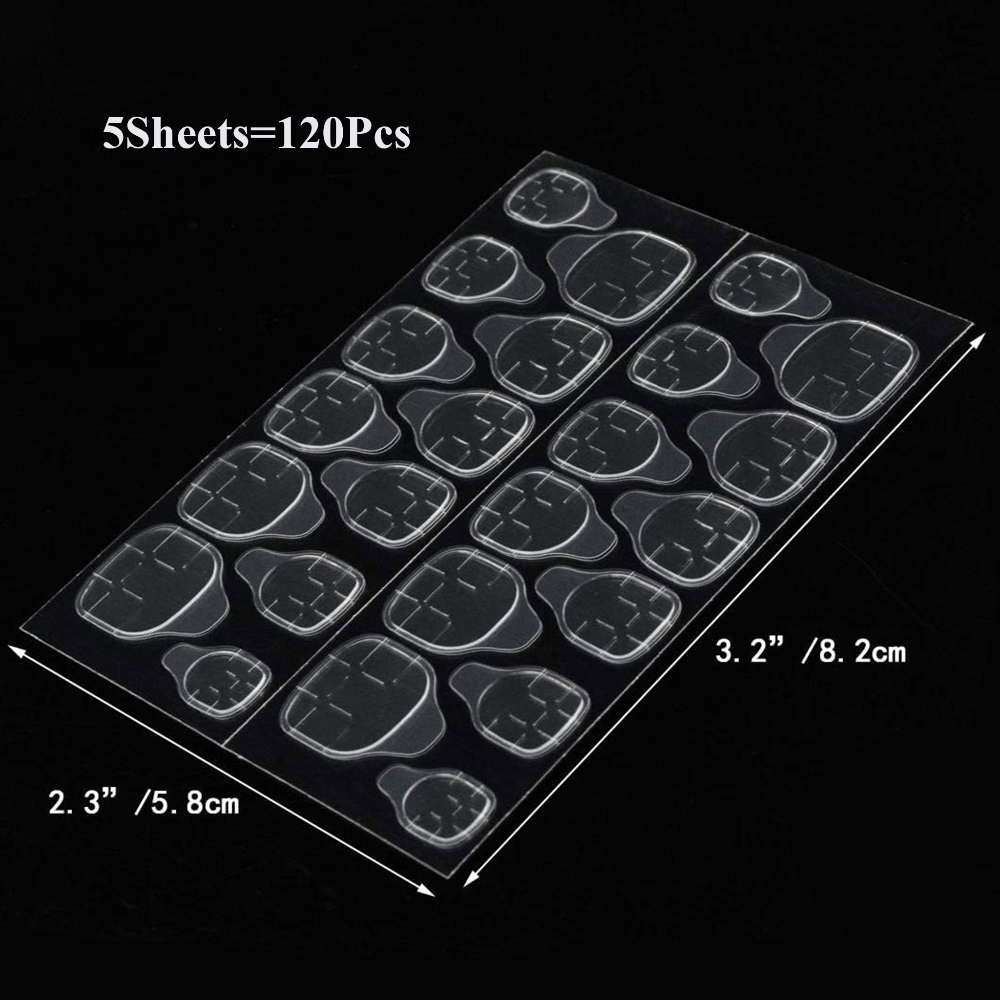 5 Sheets Double Sided Adhesive Tabs Nail Glue Sticker
