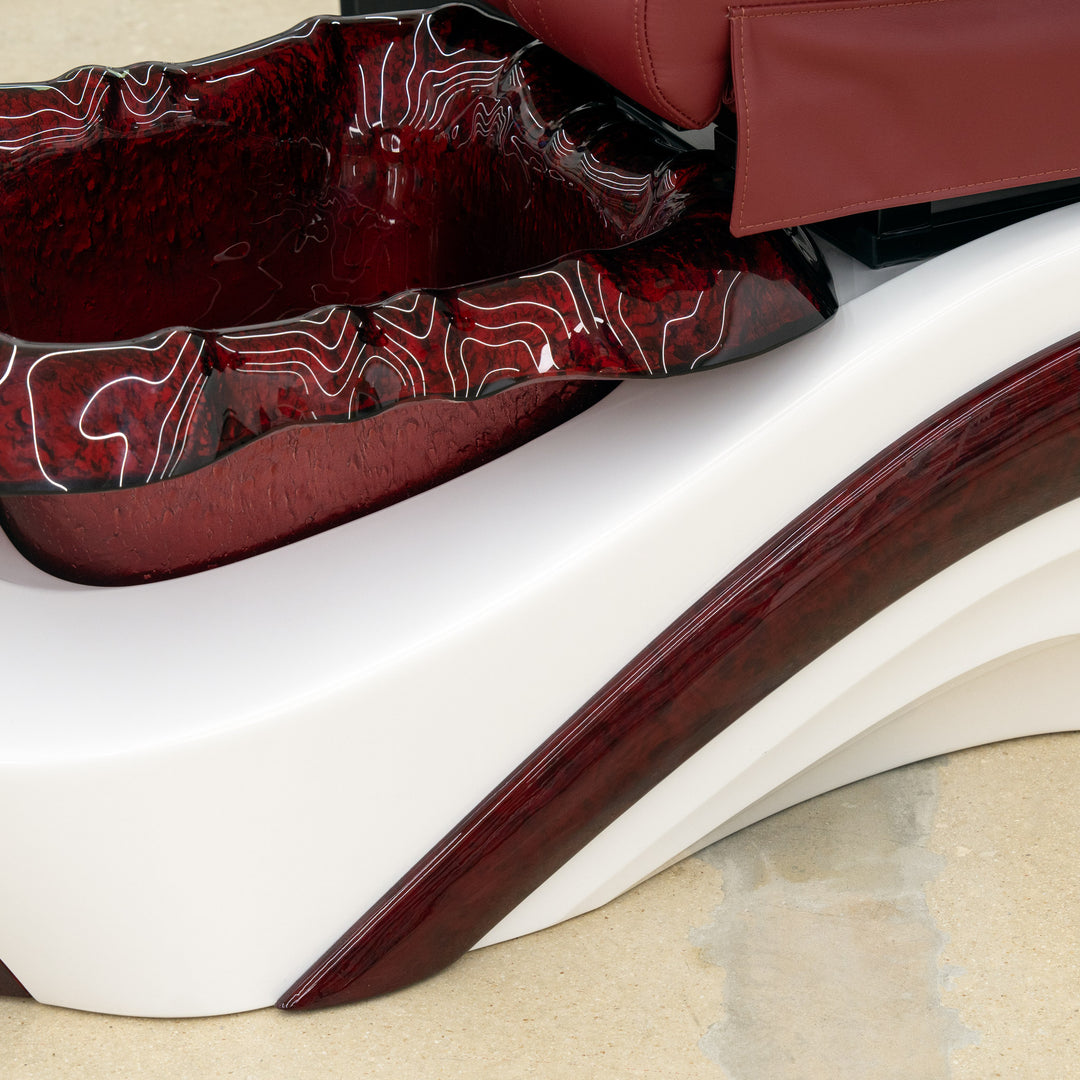 Premium Spa Pedicure Chair, Full Electric Recline & Massage System with Spa Basin