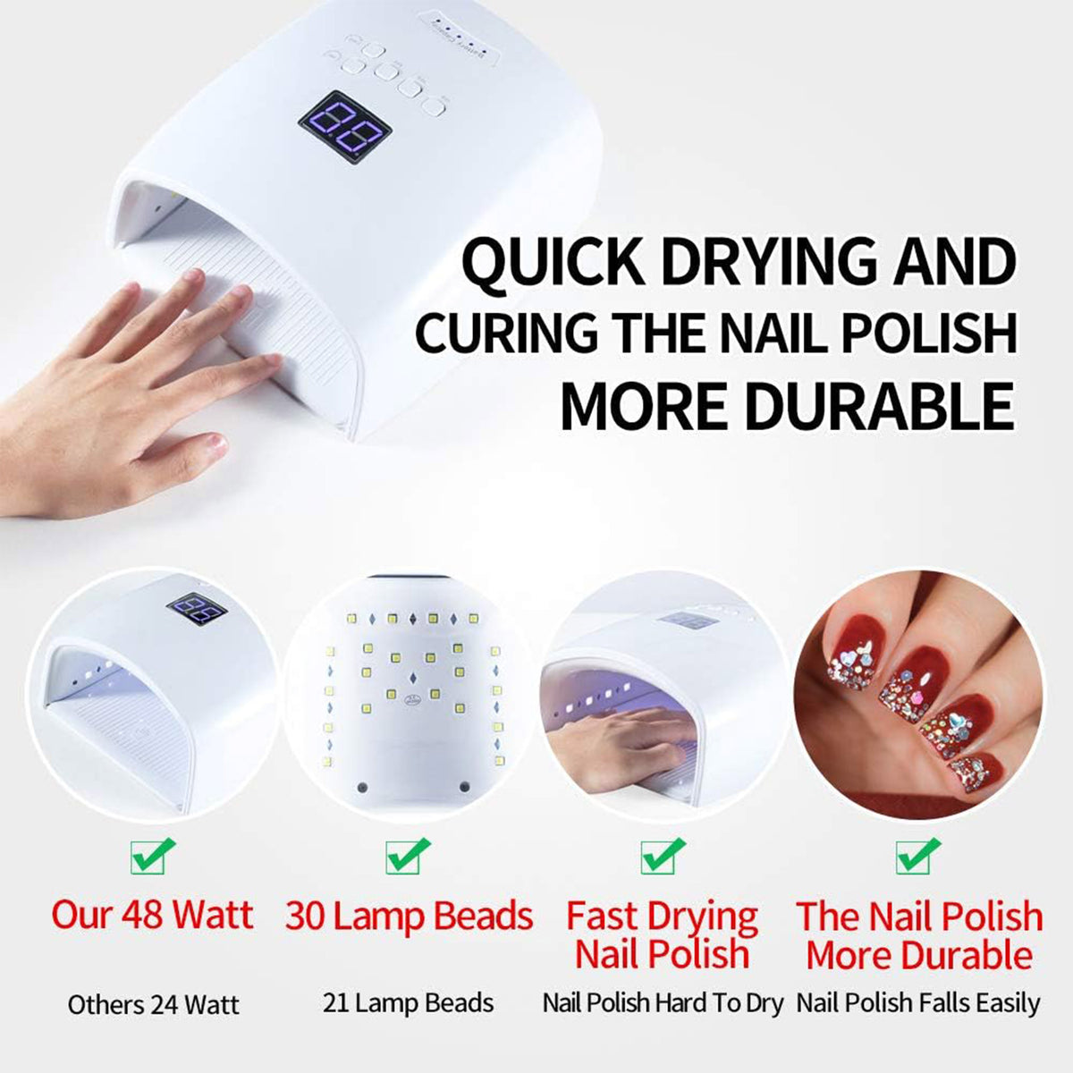 48W Cordless Nail Lamp with Auto Sensor