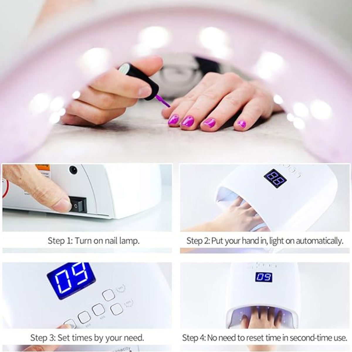 48W Cordless Nail Lamp with Auto Sensor