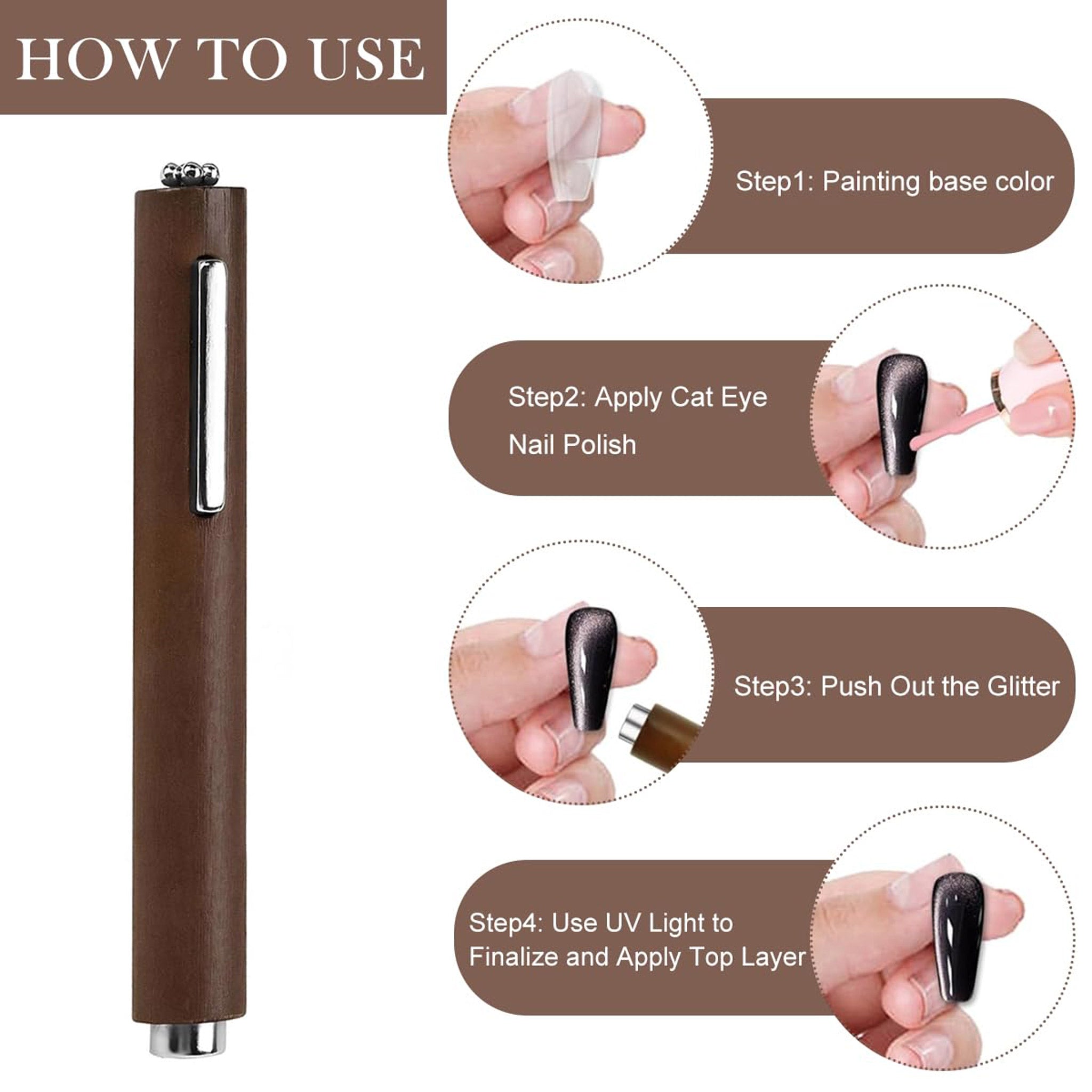 3-in-1 Magnetic Cat Eye Nail Art Pen