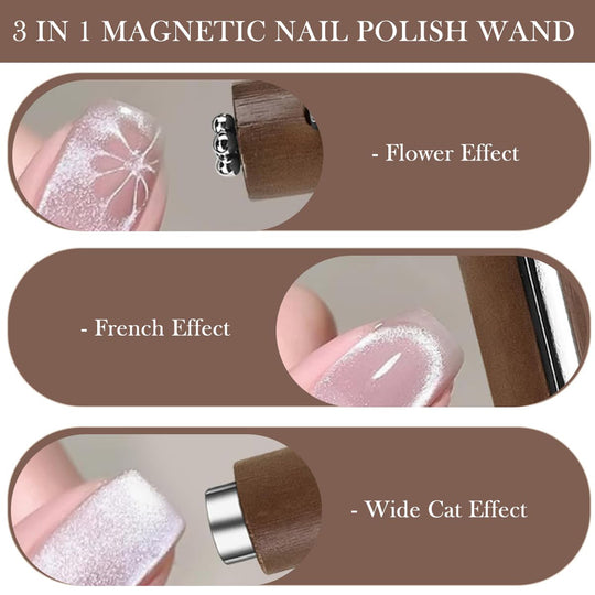 3-in-1 Magnetic Cat Eye Nail Art Pen