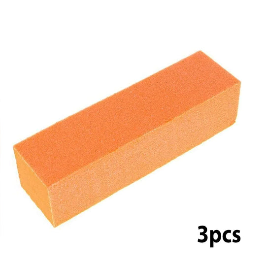 80/100 Grit 3-Sided Nail Block Buffer Orange