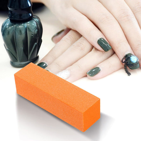 80/100 Grit 3-Sided Nail Block Buffer Orange