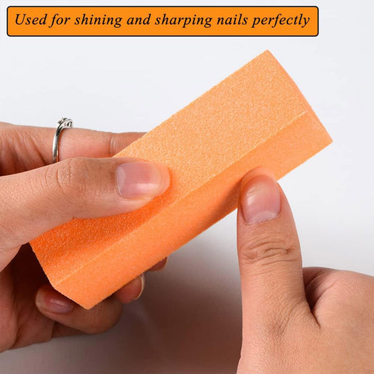 80/100 Grit 3-Sided Nail Block Buffer Orange