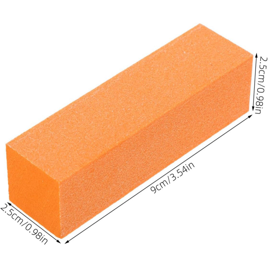 80/100 Grit 3-Sided Nail Block Buffer Orange