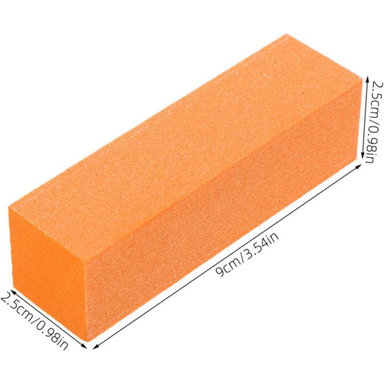 80/100 Grit 3-Sided Nail Block Buffer Orange