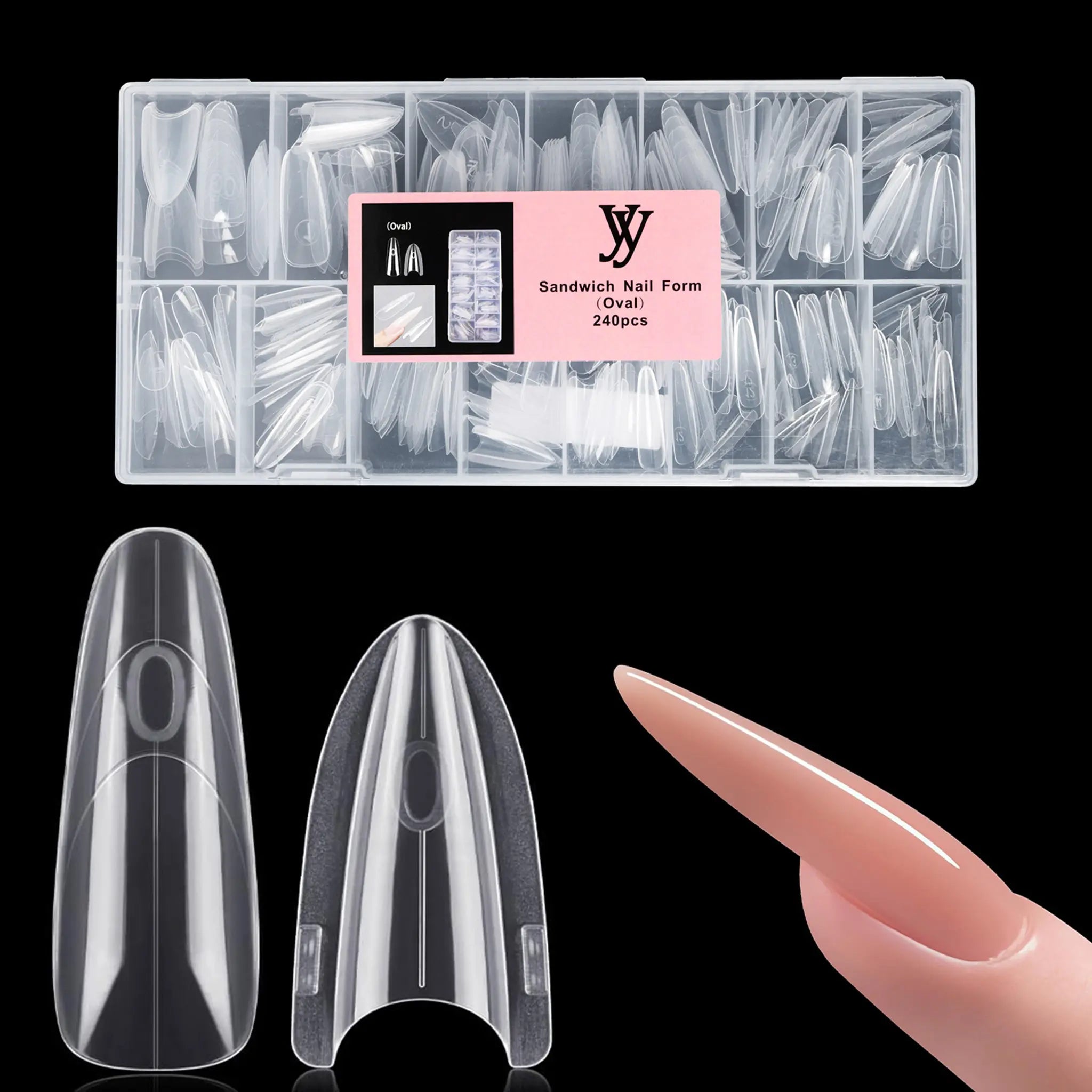 Y&Y Sandwich Nail Forms Oval (240pcs)