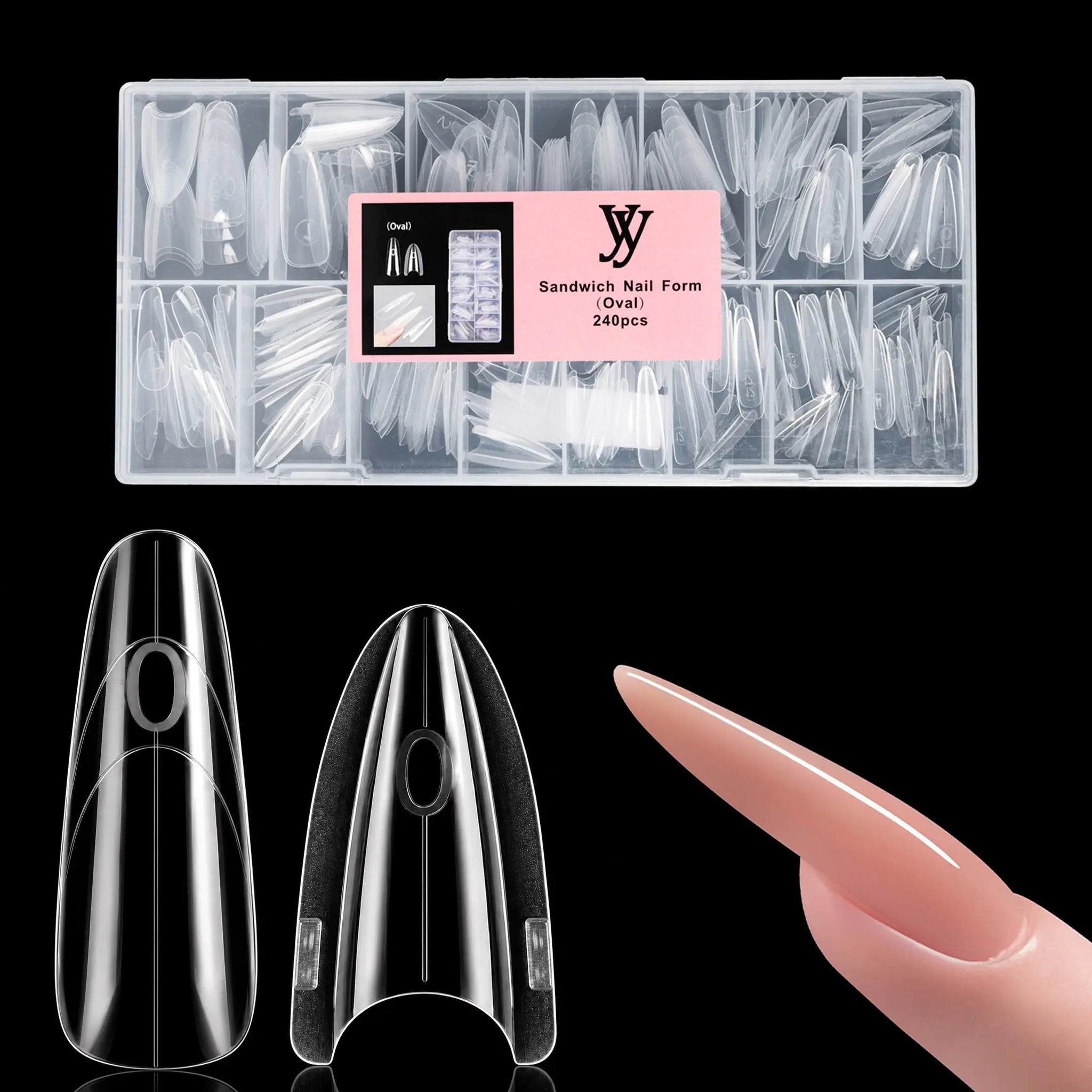 Y&Y Sandwich Nail Forms Oval (240pcs)
