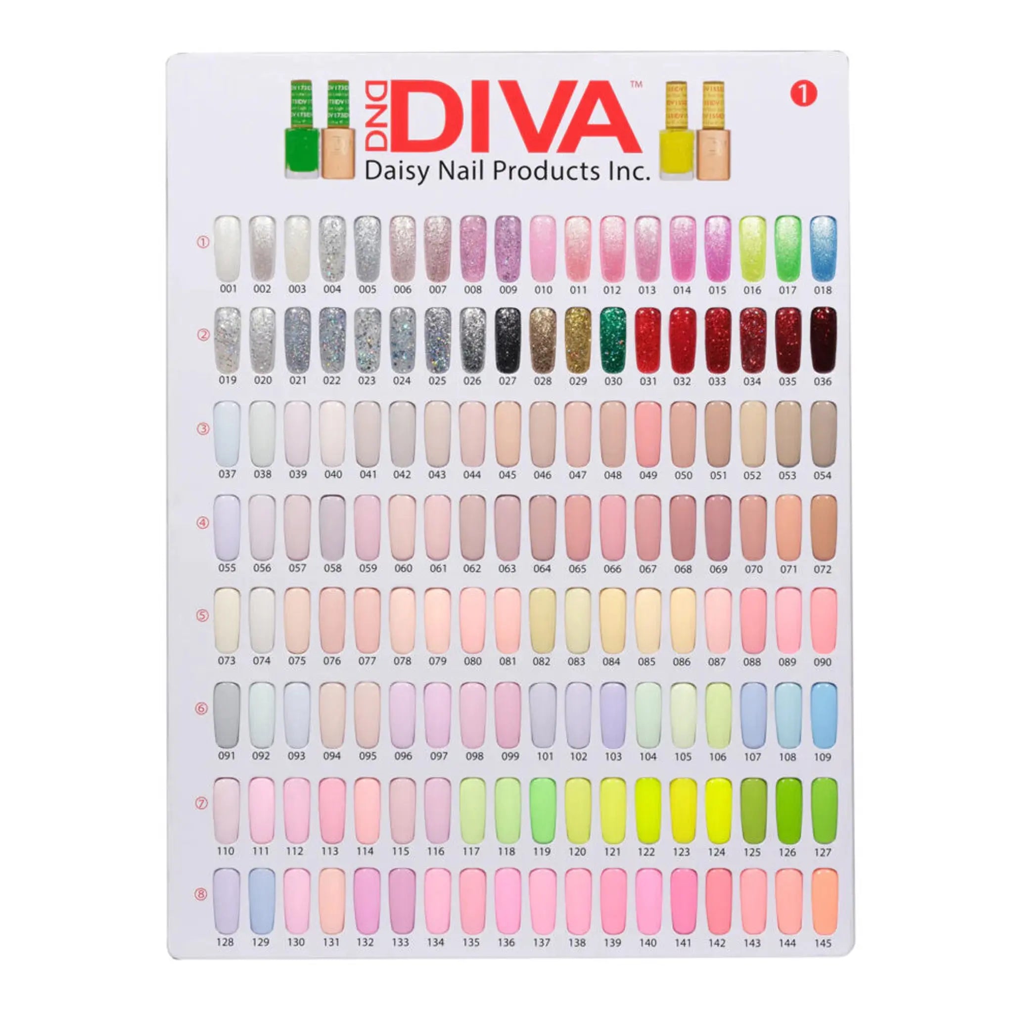 DND DIVA Complete Color Swatch Book 001–290