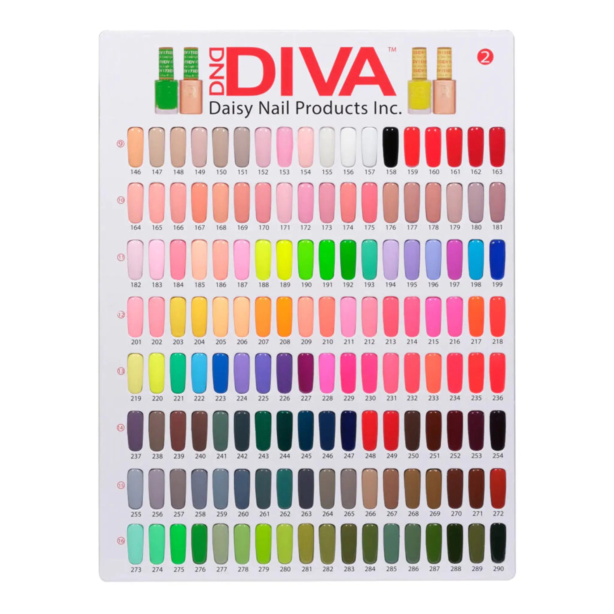 DND DIVA Complete Color Swatch Book 001–290