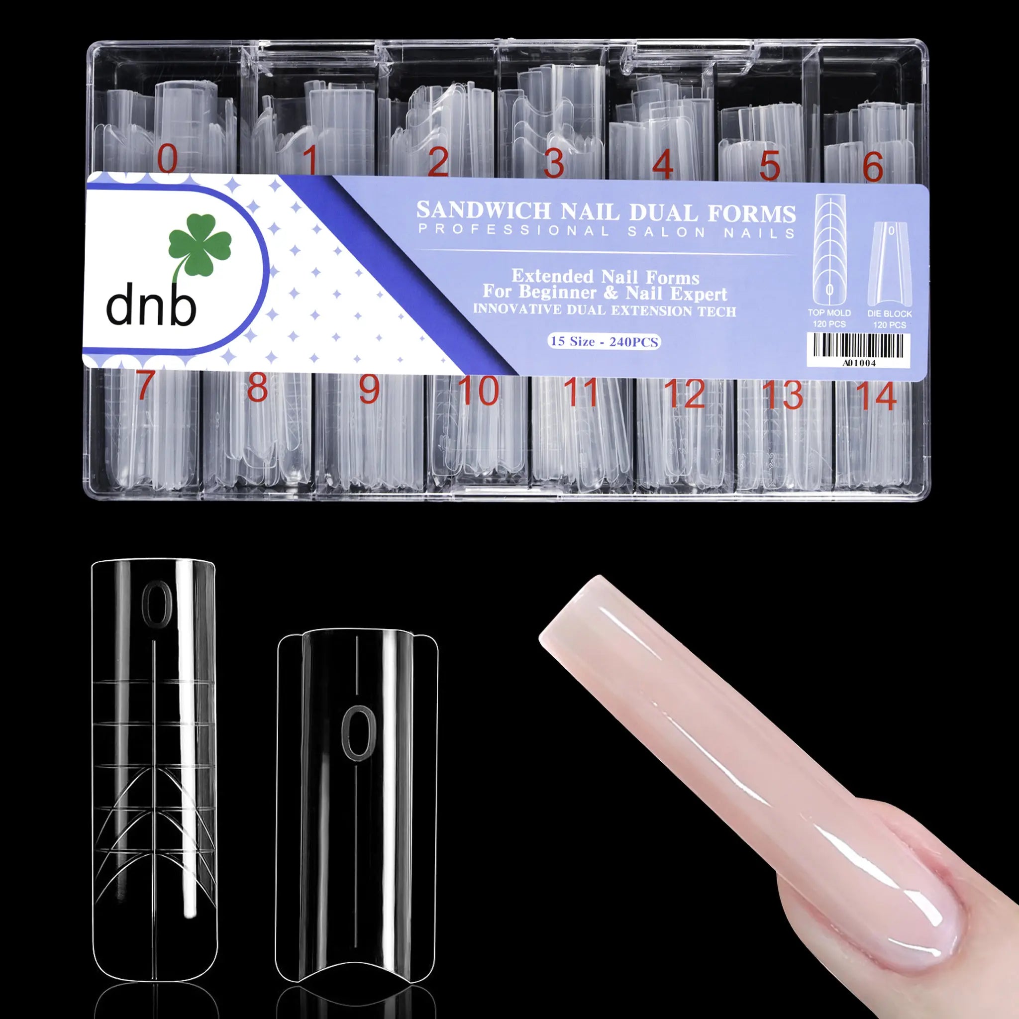 DNB Sandwich Nail Forms Square (240pcs)