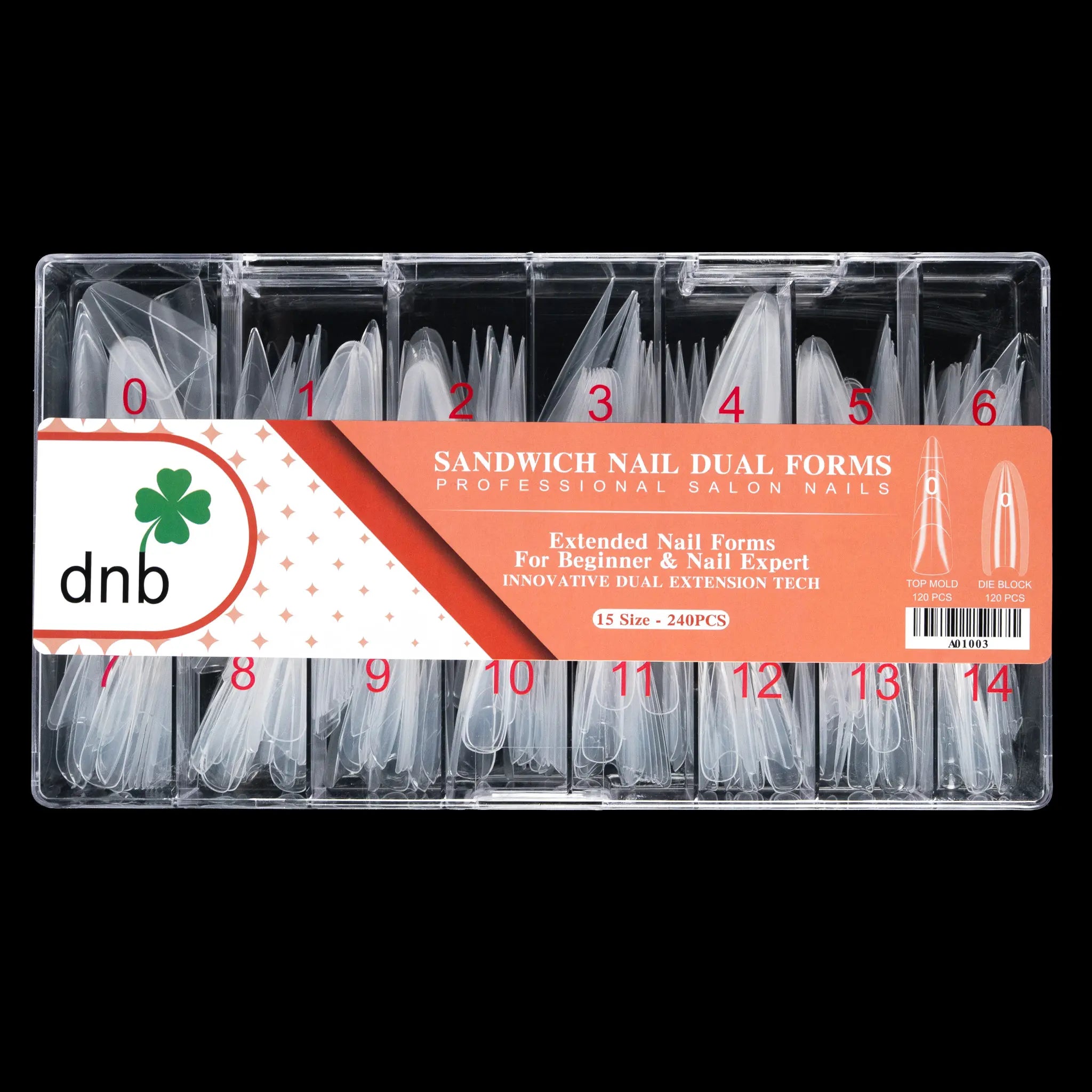 DNB Sandwich Nail Forms Long Stiletto (240pcs)