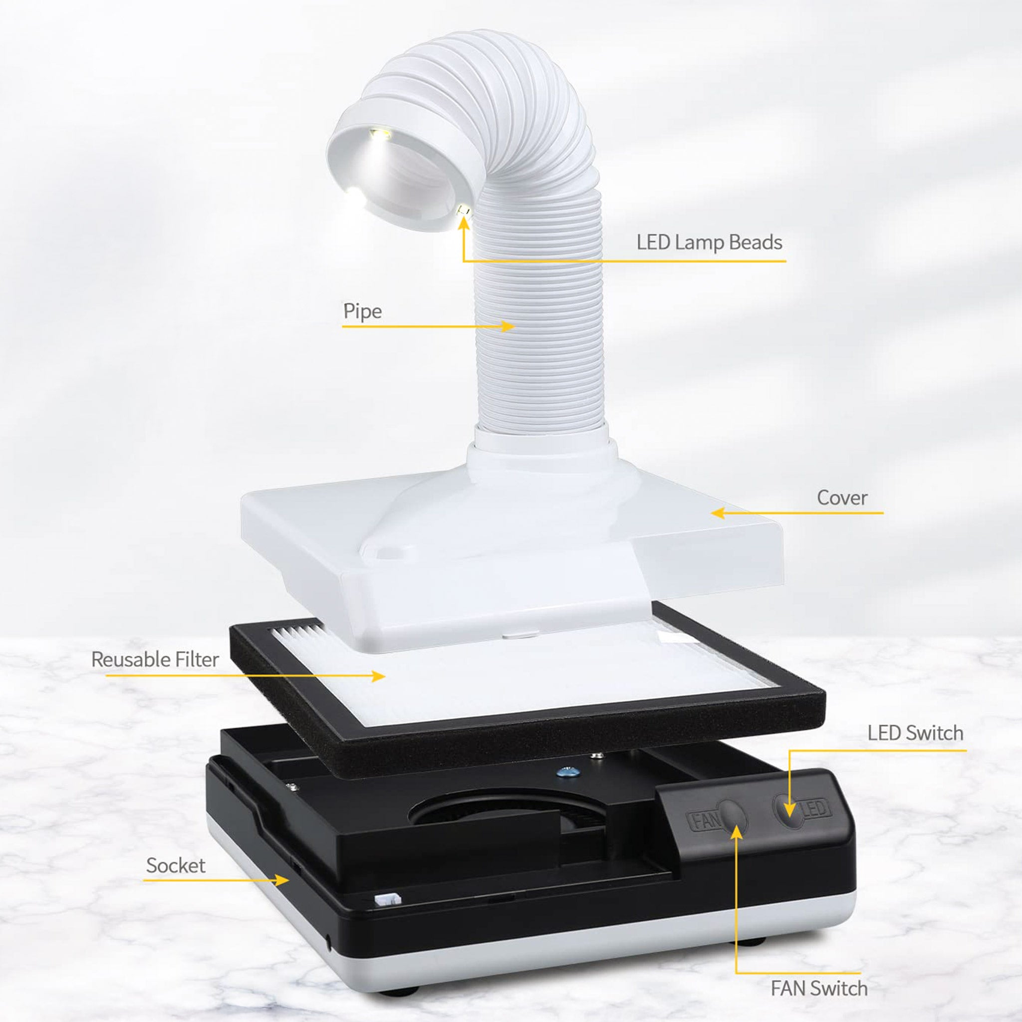 65W Manicure Vacuum Cleaner Nail Dust Collector