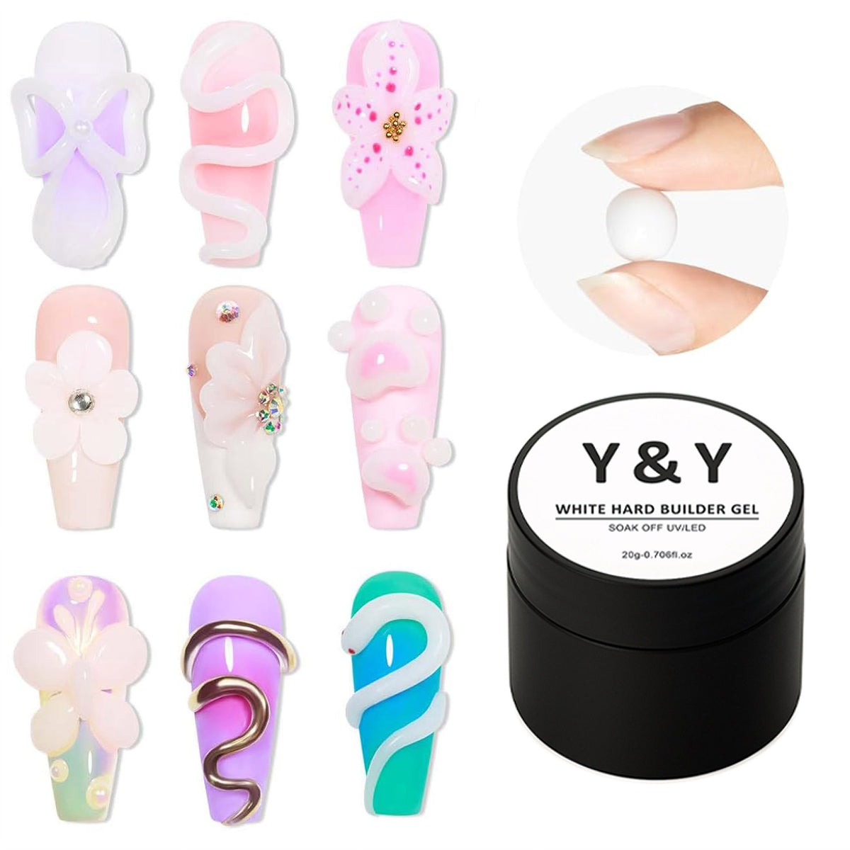 Y&Y White Hard Builder Gel