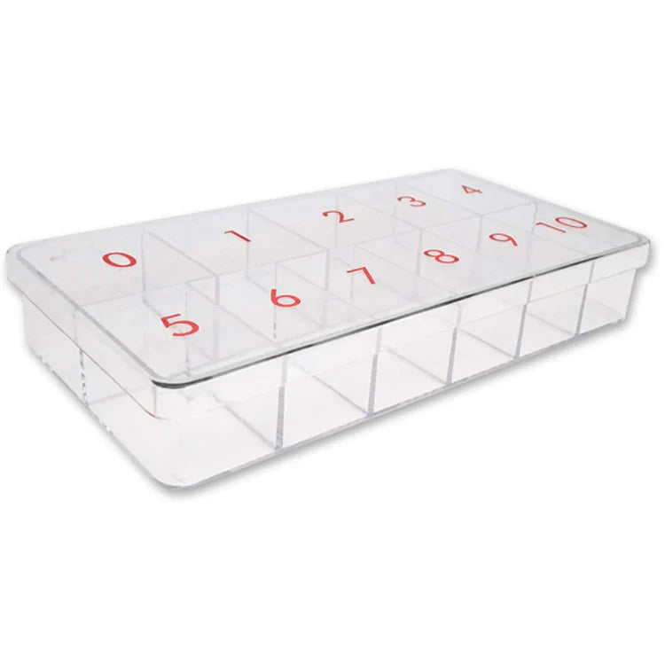 Clear Acrylic 10-Slot Nail Tip Organizer Box