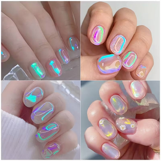 Holographic Ice Cube Nail Stickers Set (11 PCS)