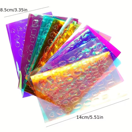 Holographic Ice Cube Nail Stickers Set (11 PCS)