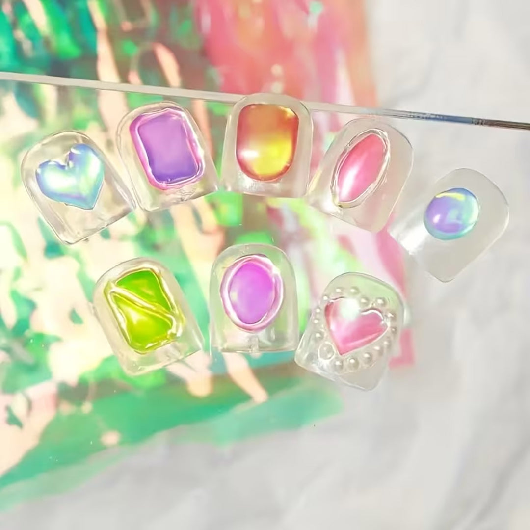 Holographic Ice Cube Nail Stickers Set (11 PCS)