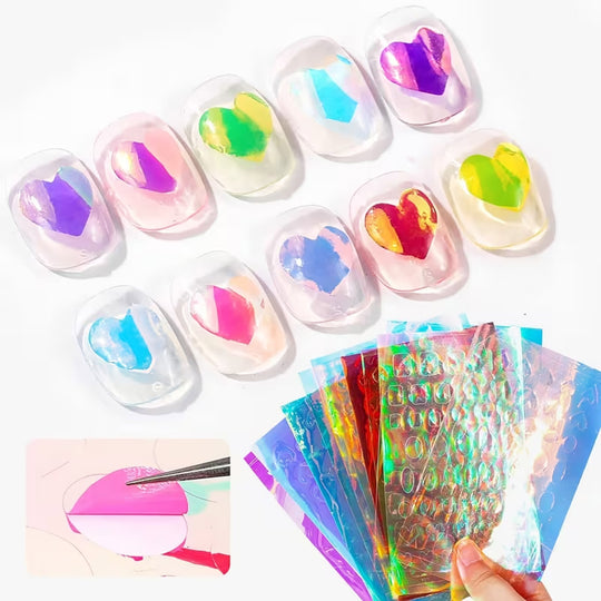 Holographic Ice Cube Nail Stickers Set (11 PCS)